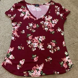 Maroon/Red Floral Top